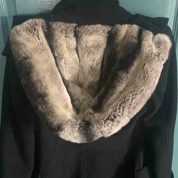 Flavio Castellani wool cashmere blend toggle jacket with chinchilla fur hood - Picture 4 of 9